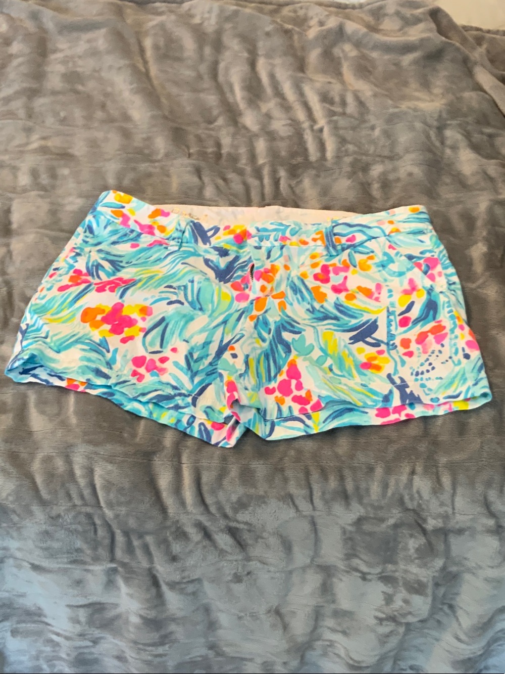 Lilly Pulitzer Multicolor Tropical Print Jean Shorts